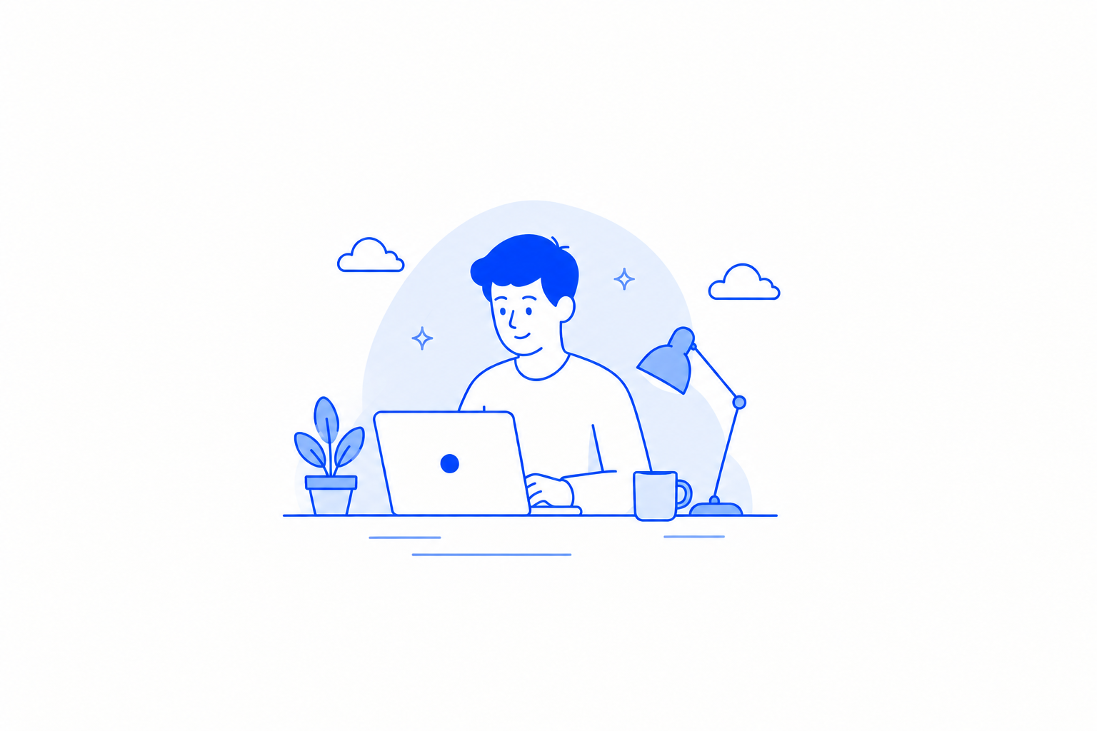 A freelance software specialist at work, connected to the software services Dhira delivers